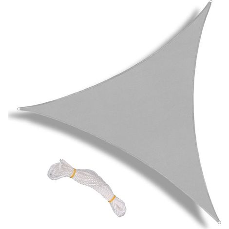 Voile d'ombrage en polyester Oxford gris anti-UV 8x8x8ft pour terrasse, jardin et aire de jeux (1/5)