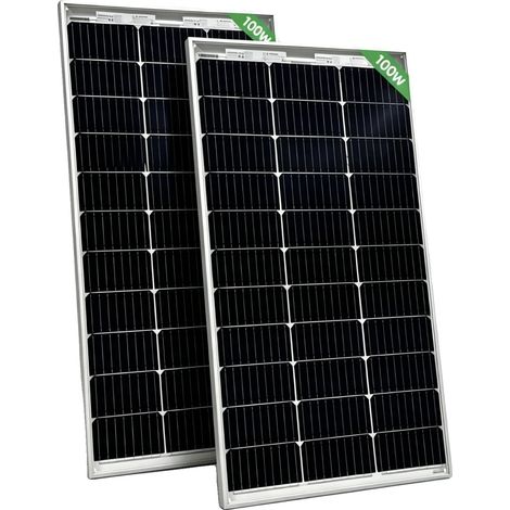 Panneau Solaire, Puissance Maximale de 100W, Haute Efficacité, 2pcs 100w panneau (1/2)