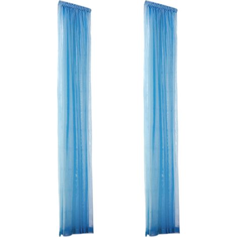 Économies de printemps  Rideaux voilages unis, semi-transparents, lot de 2 panneaux pour salon, rideaux en tulle pour chambre, décoration de Noël, 80 cm de large x 200 cm de long