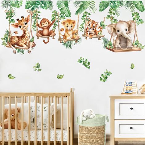 Stickers Muraux Animaux Jungle Tropicales Vigne Mural Stickers (1/5)