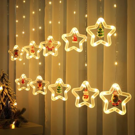 Weihnachtsstern-Lichterkette mit Figur, 3 m Girlande L