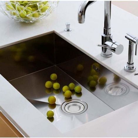 Filtre Évier - Acier Inoxydable - 110 mm - Poignée Relevable - Pour Cuisine et Salle De Bain - 2 Pièces (1/5)