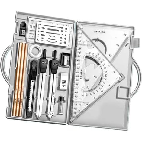 Kit de géométrie Genérico, jeu de 16 compas de géométrie professionnels Outils de dessin avec rangement, fournitures de dessin pour artistes, architectes et ingénieurs (1/5)