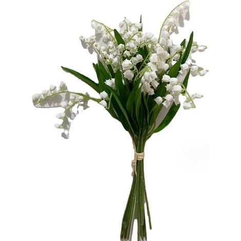 Fleur Artificielle - Muguet - Pétales Souples Réalistes - Décoration Intérieure Jardin Mariage Bureau - Lot de 1 (1/5)