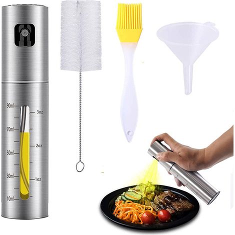 Spray À Huile - Bouteille Pulvérisatrice En Verre Alimentaire Et Acier Inoxydable 304 - Pour Cuisinière, Air Fryer, Grill Et Salade - 100 Ml (1/5)