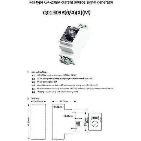 Générateur de signaux de courant numérique 0-20 mA 4-20 mA CC 24 V pour installation sur rails d'automatisation industrielle (1/4)
