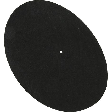 Tapis de platine vinyle en laine, anti-vibrations et antistatique, noir, pour tourne-disque vinyle LP (1/5)