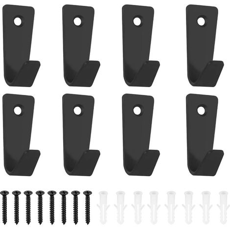 8 Pcs Crochet Porte Manteau Mural Noir, Patere Porte Manteau, Patères Porte Manteaux, Patere Murale, Patère Murale pour Maison Salle de Bain Cuisine Vêtements Serviettes Sacs Clés - Noir (1/5)