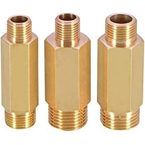 Brass Hexagonal Adapter for Garden Hose, Reduced Diameter Extension Fitting for Water, Oil and Gas (1/4" 3/8" 1/2") - LIAIKI