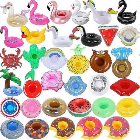 35-pack uppblåsbar dryckeshållare - Flytande mugghållare för poolparty - Roliga dryckesflottar CJY (1/5)