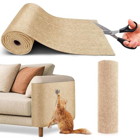 Film Anti Griffures Autocollant pour Canapé,200x40 cm, Protection pour Meubles Contre Chats, Tapis et Ruban Griffer pour Chat (Kaki) (1/5)