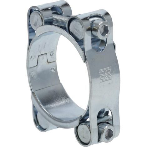 Abrazadera para manguera, 190-200 mm para dos tornillos DIN912 doble, galvanizada, Kramp DBHC190200