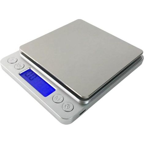 Balanza de cocina digital - Balanza de precisión Gramoscale - Pesaje exacto - Precisión de 0,01 g (500 g) - Tamaño compacto - Color plata (1/5)
