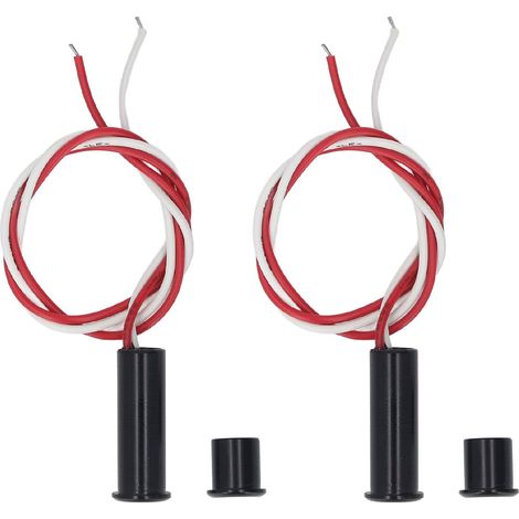2 ensembles de commutateurs à lames magnétiques DC12 à 24 V NC capteur de porte fenêtre filaire pour systèmes d'alarme de sécurité domestique (1/5)