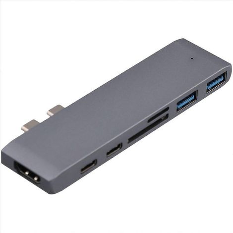 7-in-1 Dual-USB-Typ-C-Hub, USB-Typ-CB-Adapter (1/5)