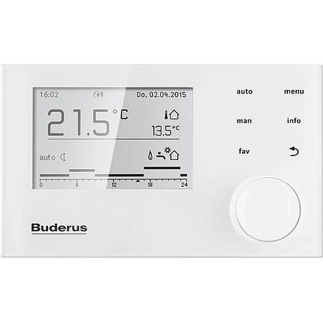 Buderus Logamatic RC310 weiß DE,AT,LU System-Bedieneinheit, mit Außenfühler T1 - 7738113410 von Buderus