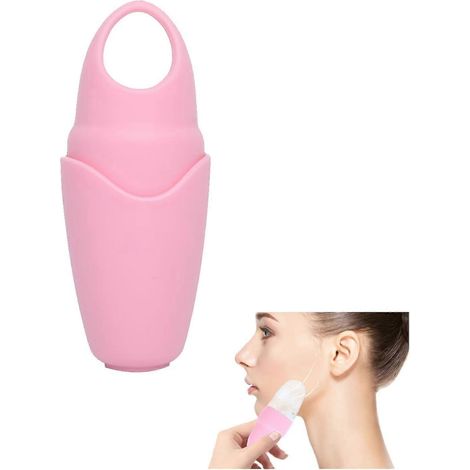 Rouleau de glace pour le visage et les yeux, rouleau de massage Gua Sha pour le visage, kit de massage Gua Sha, outils faciaux Gua Sha pour les soins de la peau et la relaxation, rose (1/4)