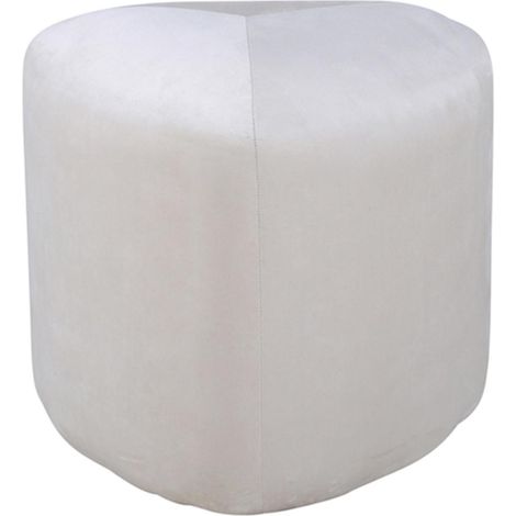 Pouf en Velours "Peg" 46cm Beige