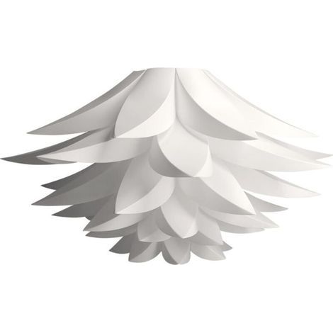 Blanc Lampe puzzle Polypropylène (PP) design lotus - Abat-jour luminaire montage DIY - Suspension ou lampadaire lumière décoration fleurs salon chambr