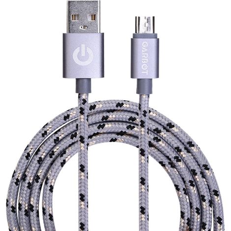 Cable micro-USB de 1 m, trenzado, plateado, Garbot Grab&Go, C-05-10195