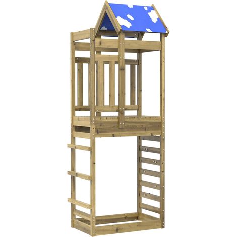 Tour de jeu Marron 85 x 52,5 x 239 cm Bois solide imprégné vidaXL (1/5)