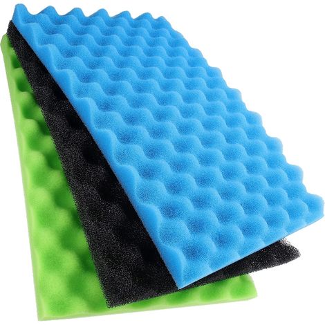43 x 28cm Poisson Pond Filtre en Mousse Éponge Kit, Filterschaum Filtermatte, Épaisse, Moyenne et Fine Petites (1/4)