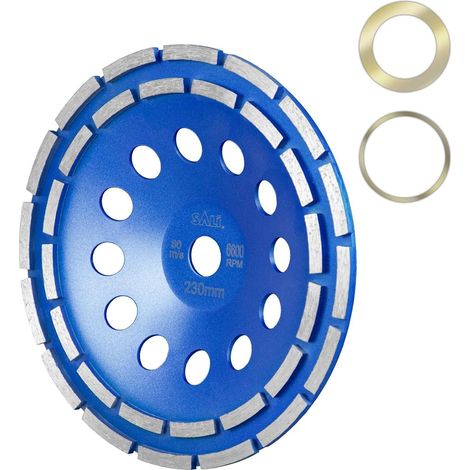 Diamond Grinding Wheel 230 x 22.2 mm Double Row Diamond Grinding Disc Grinding Wheel Universal for Concrete, Natural Stone, Tile Glue and Granite (1/5)