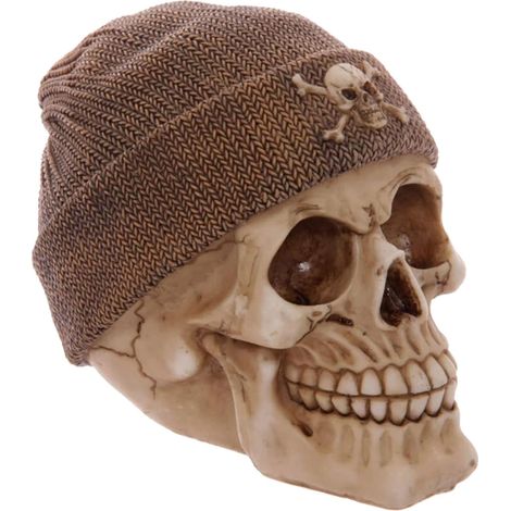 Figurine crâne avec bonnet brun (1/2)
