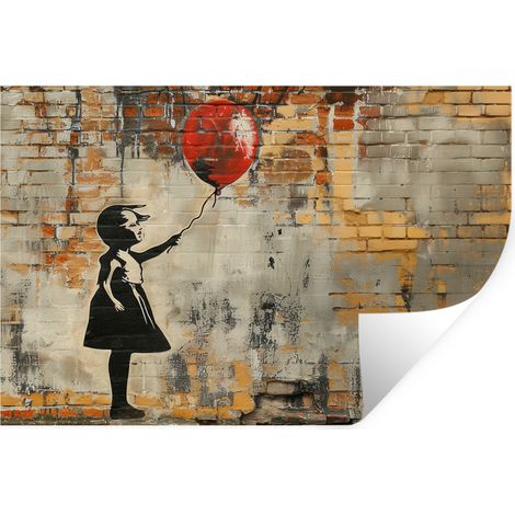 ADHESIVO DE PARED Graffiti - Banksy - Chica - Arte callejero 60x40 (1/5)