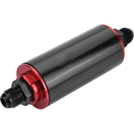 Filtre à carburant en ligne universel en aluminium AN8 à haut débit de 100 microns, adapté aux voitures et aux camions, noir. (1/5)