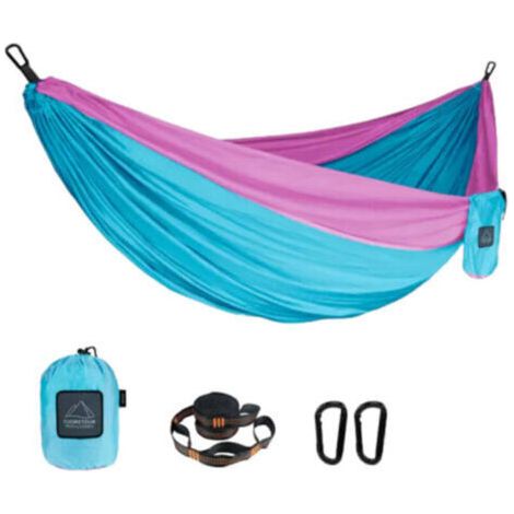 Outdoor-Hängematte aus Nylon-Regenschirmgewebe, kippsicher, schnell aufzubauen, Campingschaukel, Tragkraft 300 kg