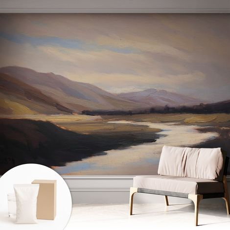 Tapete Vliestapete mit Kleber für Wohnzimmer Schlafzimmer Küche - Wanddekoration Natürliche Ruhe 312x219 cm (1/5)