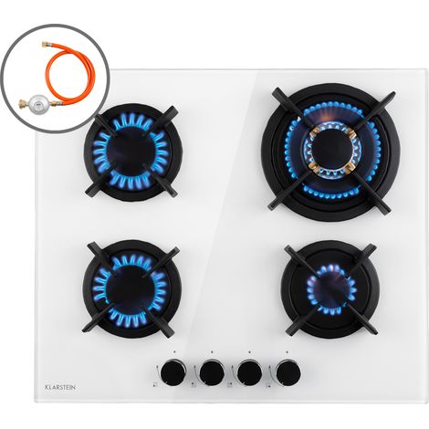 Klarstein Gas Cooker, 4 Burners Gas Hob, 8000W Built In Four Ring Electric Hob, Campervan Cooktops Gas Cookers, Stainless Steel Glass Top Wok Burner, 4 Ring Kitchen Stoves LPG Cooker Gas Burners Units (1/5)