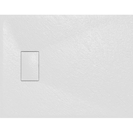 Aquariss SMC Slate Effect Shower Enclosure Tray Base 70cm Wide and Length 90cm White