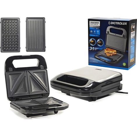 Plaque De Grille-pain électrique 3in1 Avec 3 Plaques No-stick Interchangeables 750w Vente (1/5)