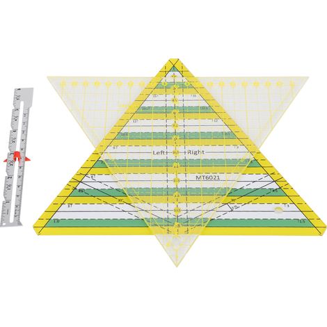 Règle hexagonale bicolore pour patchwork, règle pour outils de patchwork, gabarit de couture, règle triangulaire, règle de traçage pour patchwork DIY (1/5)