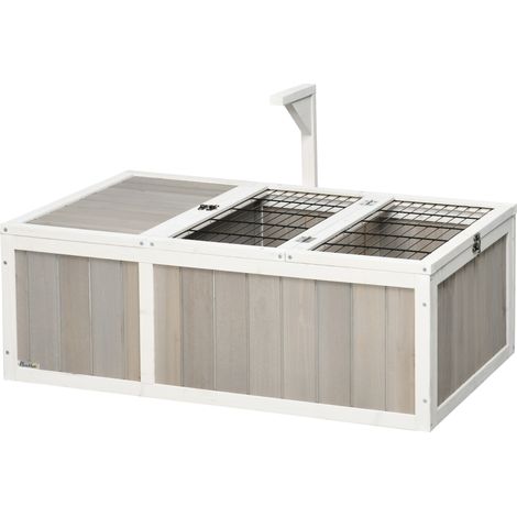 Cage tortue 2 espaces bois sapin 91.5 x 61 x 33 cm