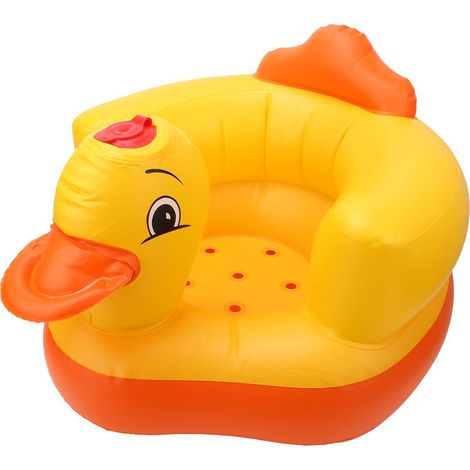 Canard jaune gonflable bébé chaise canapé bain tabouret sécurité siège arrière 60KG capacité portante fond ovale (1/5)