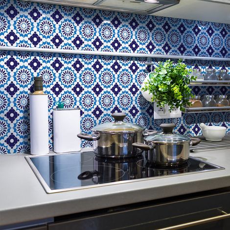 Sticker Mural Carrelage adhésif Cuisine Salle de Bain - 30 STICKERS CARRELAGES AZULEJOS ROMEU - 30stickers10x10cm (1/5)