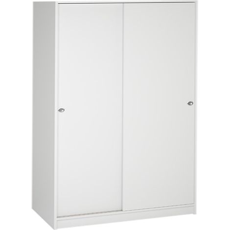 Pegane – Armoire de rangement blanche 2 portes coulissantes – Panneaux de particules mélaminés 16mm – Dimensions 180x90x50 cm – Fabrication espagnole (1/3)