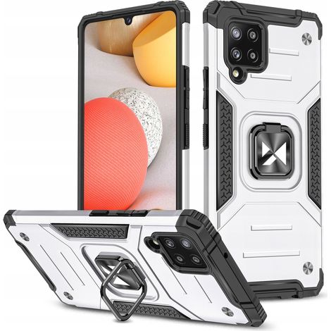 Wozinsky Ring Armor Hybrid-Schutzhülle + Magnethalterung für Samsung Galaxy A42 5G Silber (1/5)