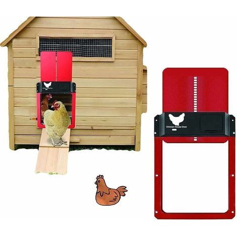 Porte poulailler Automatique avec capteur de lumière - Poulailler entièrement étanche en Porte de poulailler à Induction - Porte de poulailler ,Rouge,T-Audace T-Audace (1/5)