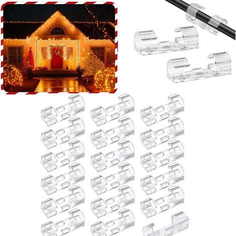 Set aus 100 transparenten Kabelclips – stark selbstklebende Kabelhalter, langlebige Organizer-Clips aus Hartplastik für die Kabelorganisation in Heim und Büro (Transparent)