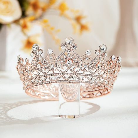Couronne de reine pour femmes - Diadème en cristal - Accessoire de coiffure pour anniversaire, mariage, Halloween et concours de beauté (1/5)