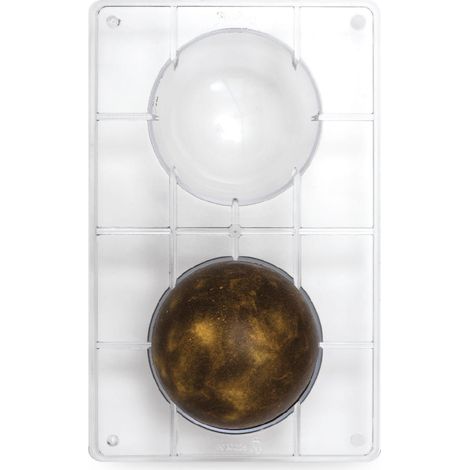 Molde profesional para chocolate, hemisférico, 10 cm de diámetro. (1/2)