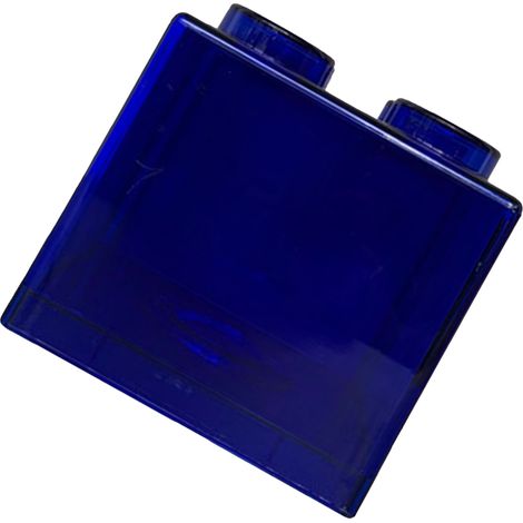 Boîte à monnaie transparente rectangulaire de conception de bloc de construction de banque d'économie d'argent claire pour des enfants garçons filles bleu 8.9x8.9x9.2cm / 3.5x3.5x3.6in (1/5)