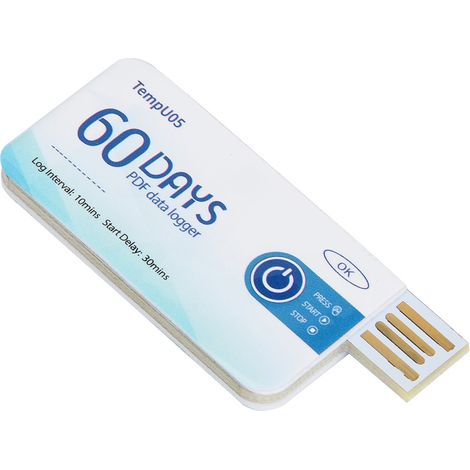 TempU05 Einweg-Temperaturdatenlogger, USB-Temperaturrekorder, PDF-Bericht (1/5)