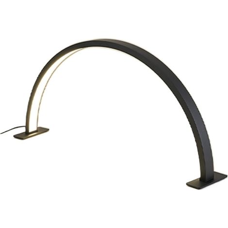 Lampe demi-lune de 75 cm de large et 48 W avec support de téléphone for bureau à ongles, lampe de remplissage en forme d'arche de 30 pouces en forme de croissant for manucure et artisanat(Black) (1/5)