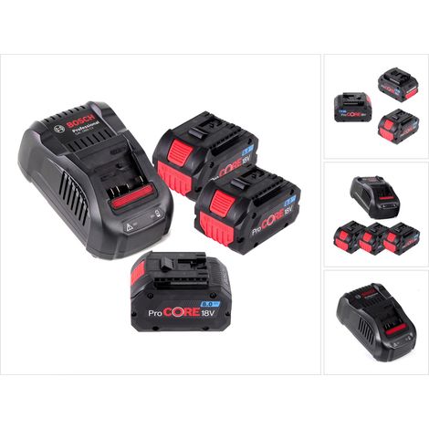 Set di avviamento ProCore Bosch con 3 batterie ProCORE 18 V 8,0 Ah Professional ( 1600A016GK ) e caricabatterie GAL 1880 CV