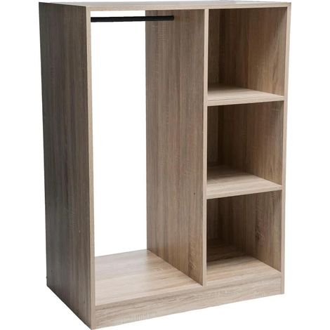 5Five Simply Smart – Armoire dressing 2 portes 78x48x109 cm – Panneaux de particules effet chêne naturel – Assemblage facile – Tiroirs pour accessoires (1/5)